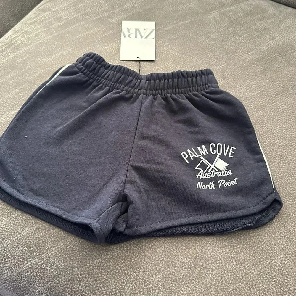 ZARA Kids | Navy | VARSITY PLUSH SHORTS